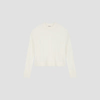 Cable Knit Cropped Sweater - Ecru