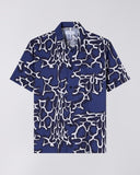 Abstract Print Camp Shirt - Blue Pattern