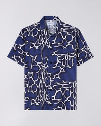 Abstract Print Camp Shirt - Blue Pattern