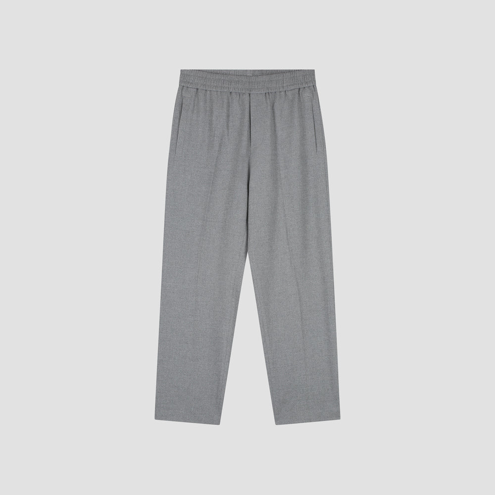 Straight Leg Elastic Trousers - Grey