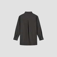 Textured Pocket Button-Up Shirt - Dark Grey