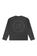 Washed Graphic Longsleeve T-Shirt - Charcoal