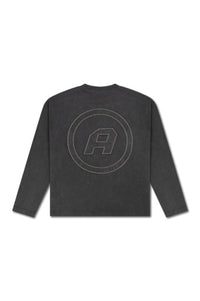 Washed Graphic Longsleeve T-Shirt - Charcoal