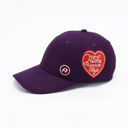 Embroidered Heart Baseball Cap - Purple
