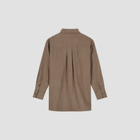Long Sleeve Button-Up Shirt - Dark Brown