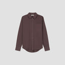 Collared Button-Up Shirt - Dark Brown