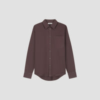 Collared Button-Up Shirt - Dark Brown