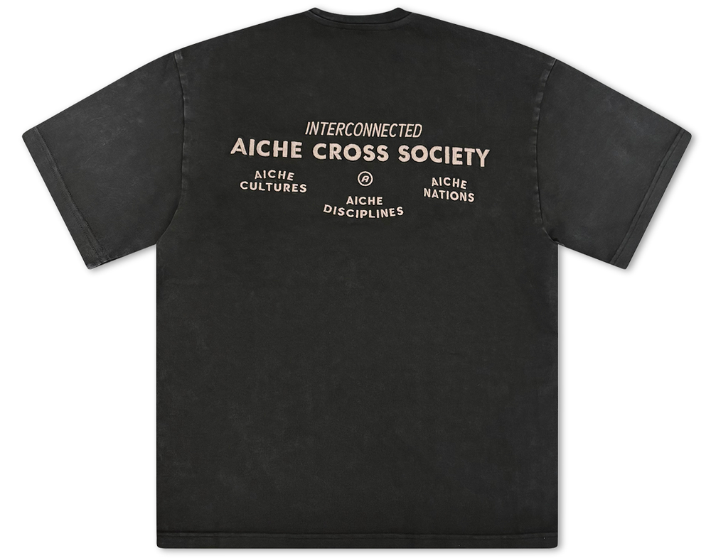 Washed Graphic Crewneck T-shirt - Black