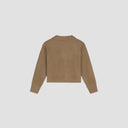 Loose Knit Cropped Cardigan - Brown