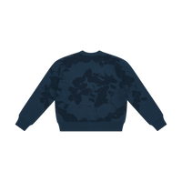 Graphic Print Crewneck Sweater - Navy