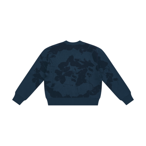 Graphic Print Crewneck Sweater - Navy