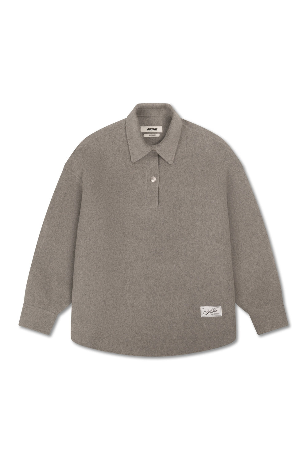 Felted Polo Sweatshirt - Taupe
