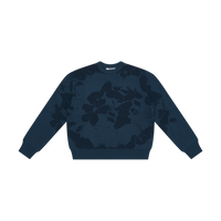 Graphic Print Crewneck Sweater - Navy