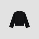 Cropped Oversized Sweatshirt - Black