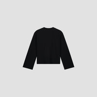 Cropped Oversized Sweatshirt - Black