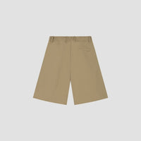 Pleated Wide Leg Shorts - Khaki