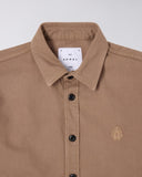 Embroidered Overshirt - Brown