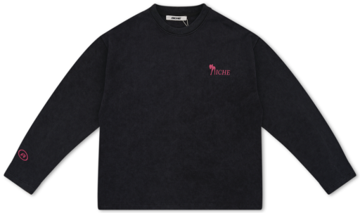 Long Sleeve Graphic Tee - Washed Black
