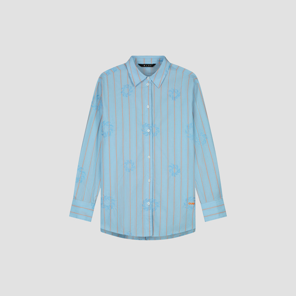 W210301 - Light Blue/Orange Stripe