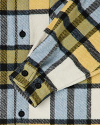 Plaid Flannel Button-Up Shirt - Yellow Plaid