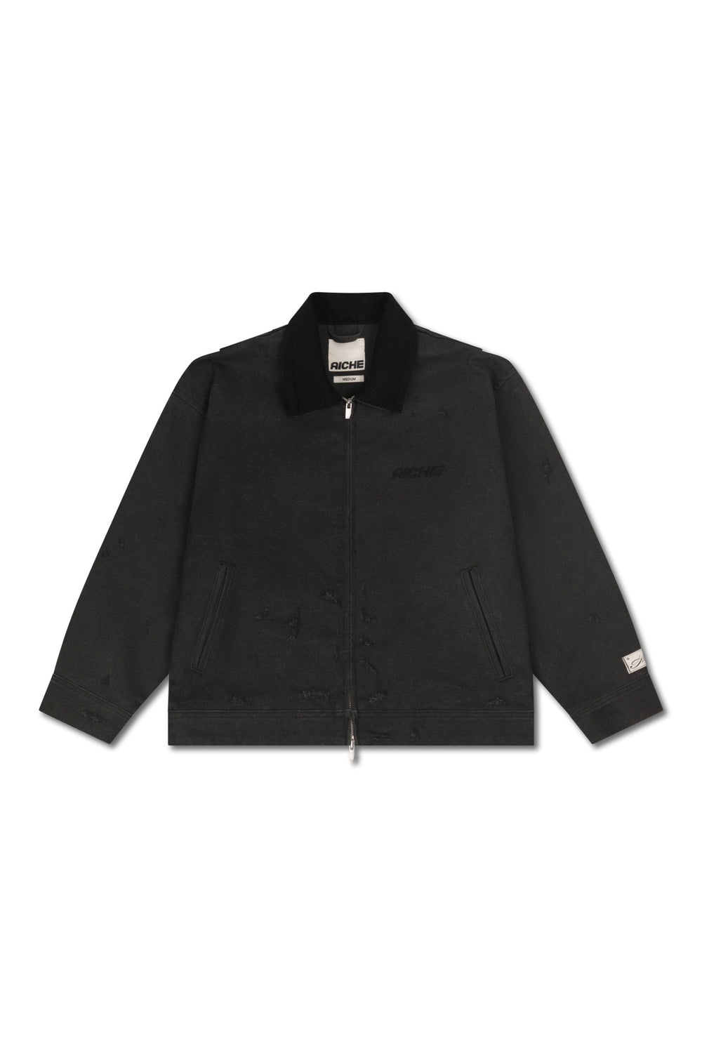 Washed Denim Work Jacket - Charcoal