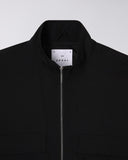 Zipped Embroidered Jacket - Black
