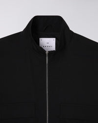 Zipped Embroidered Jacket - Black