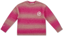 Striped Knit Crewneck Sweater - Pink Fade