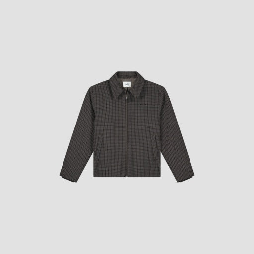 Plaid Zip Through Jacket - Grey Grid