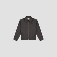 Plaid Zip Through Jacket - Grey Grid