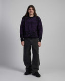 Graphic Knit Crewneck Sweater - Black/Purple Pattern