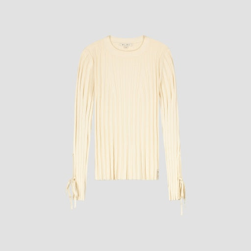 Ribbed Knit Long Sleeve - Cream
