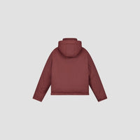 Hooded Short Puffer Jacket - Bordeaux