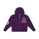 Zip-Up Varsity Hoodie - Purple