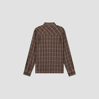 Plaid Button-Up Overshirt - Brown Plaid