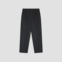 Pleated Straight Leg Trousers - Charcoal Grey