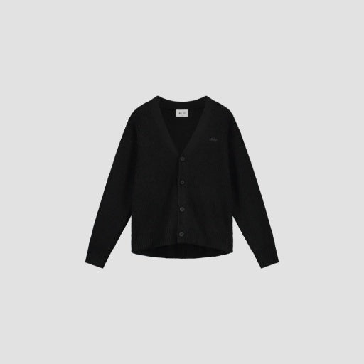 Ribbed Knit Cardigan - Black