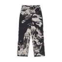 Graphic Print Straight Jeans - Black/White Pattern
