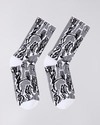 Graphic Crew Socks - Black/White