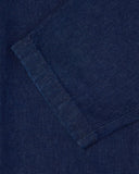 Pleated Denim Tapered Trousers - Dark Blue