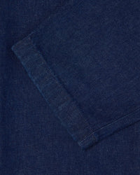 Pleated Denim Tapered Trousers - Dark Blue
