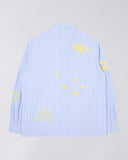 Striped Embroidered Long Sleeve Shirt - Light Blue Stripe