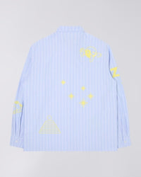 Striped Embroidered Long Sleeve Shirt - Light Blue Stripe
