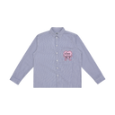 Striped Cartoon Patch Shirt - Navy/White Stripe