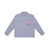 Striped Cartoon Patch Shirt - Navy/White Stripe