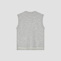 Sleeveless Crewneck Sweater Vest - Light Grey