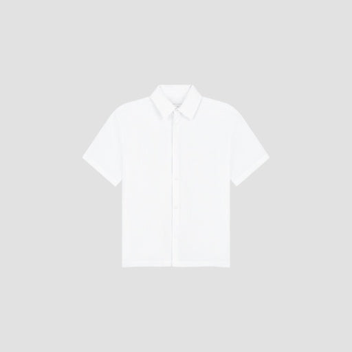 Short Sleeve Button-Up Shirt - White