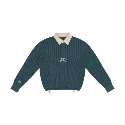 Ribbed Collar Sweater - Teal