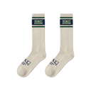 Striped Cuff Crew Socks - Off White