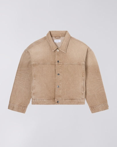 Boxy Fit Denim Jacket - Tan